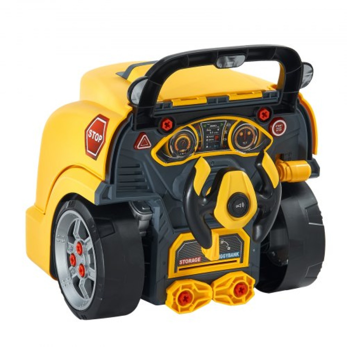 VEVOR Engine Toy, 60 τεμαχίων, Παιδικό σετ επισκευής μηχανικού αυτοκινήτου με αφαιρούμενα ανταλλακτικά, φώτα και ήχους, τιμόνι και κόρνα, σετ εργαστηρίου Παιδικό μηχανικό για νήπια 3 ετών και άνω, κίτρινο