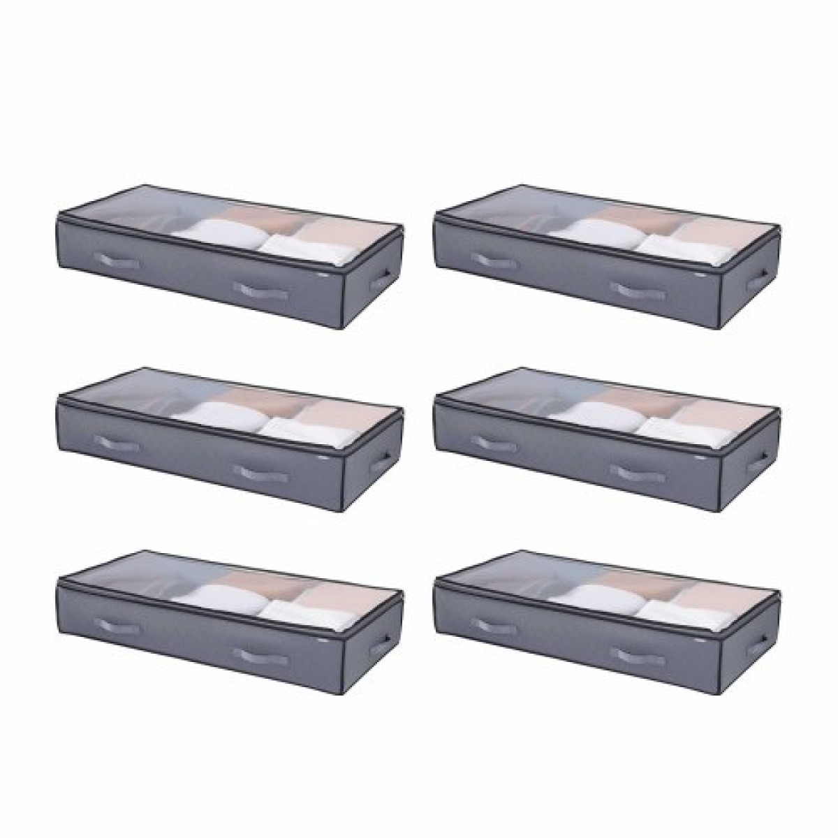 VEVOR Under Bed Storage with Clear καπάκια, 996 x 500 x 180 mm, 90L Μεγάλα δοχεία αποθήκευσης ρούχων κάτω από το κρεβάτι, Κάδοι οργανωτή παπουτσιών χαμηλού προφίλ κάτω από το συρτάρι του κρεβατιού Κουτί για κουβέρτες κρεβατοκάμαρας παπουτσιών, 6 πακέτο