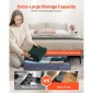 VEVOR Under Bed Storage with Clear καπάκια, 996 x 500 x 180 mm, 90L Μεγάλα δοχεία αποθήκευσης ρούχων κάτω από το κρεβάτι, Κάδοι οργανωτή παπουτσιών χαμηλού προφίλ κάτω από το συρτάρι του κρεβατιού Κουτί για κουβέρτες κρεβατοκάμαρας παπουτσιών, 6 πακέτο