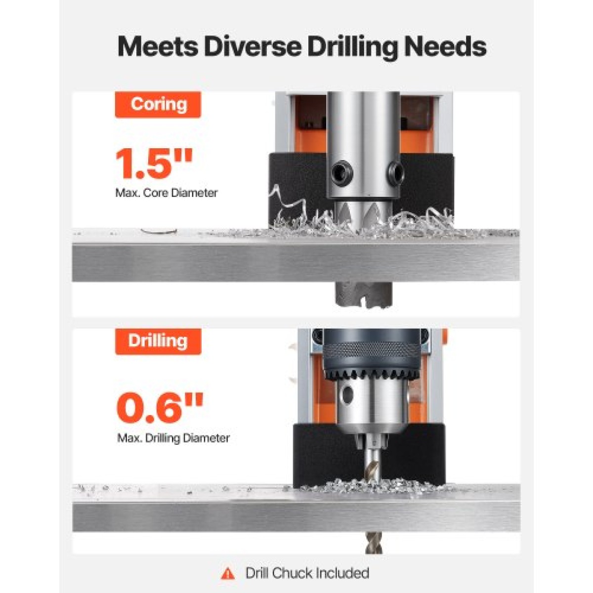 VEVOR Magnetic Drill Press, 1200 W, 38 mm Boring Diameter, 10000N Power Mag Drill Press, 900 RPM Speed, with Weldon Shank, Efficient Cooling, για μεταλλικές επιφάνειες, βιομηχανική και οικιακή βελτίωση