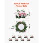Μπουκέτο VEVOR Flower Ball Arrangement 10 ΤΕΜ, Διαμέτρου 450 mm Μπάλες τεχνητού λουλουδιού Τραπέζι γάμου Κεντρικά, Ροζ Συνθέσεις για Κεντρική διακόσμηση Γάμου, Ροζ και Λευκά τριαντάφυλλα