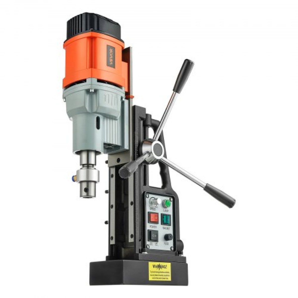 VEVOR Magnetic Drill Press, 1500 W, 60 mm Boring Diameter, 13000N Power Mag Drill Press, 0-600 RPM Ρυθμιζόμενη ταχύτητα, Morse Taper, M3-M16 Tapping, για μεταλλική επιφάνεια, βιομηχανική και οικιακή βελτίωση