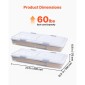 VEVOR Under Bed Storage με ρόδες, 805 x 396 x 175 mm δοχεία κάτω από το κρεβάτι, θήκη για παπούτσια κάτω από το κρεβάτι με καπάκι και γκρι μάνδαλο, κυλιόμενοι κάδοι αποθήκευσης κάτω από το κρεβάτι για κουβέρτες για ρούχα, παπούτσια, 4 πακέτο
