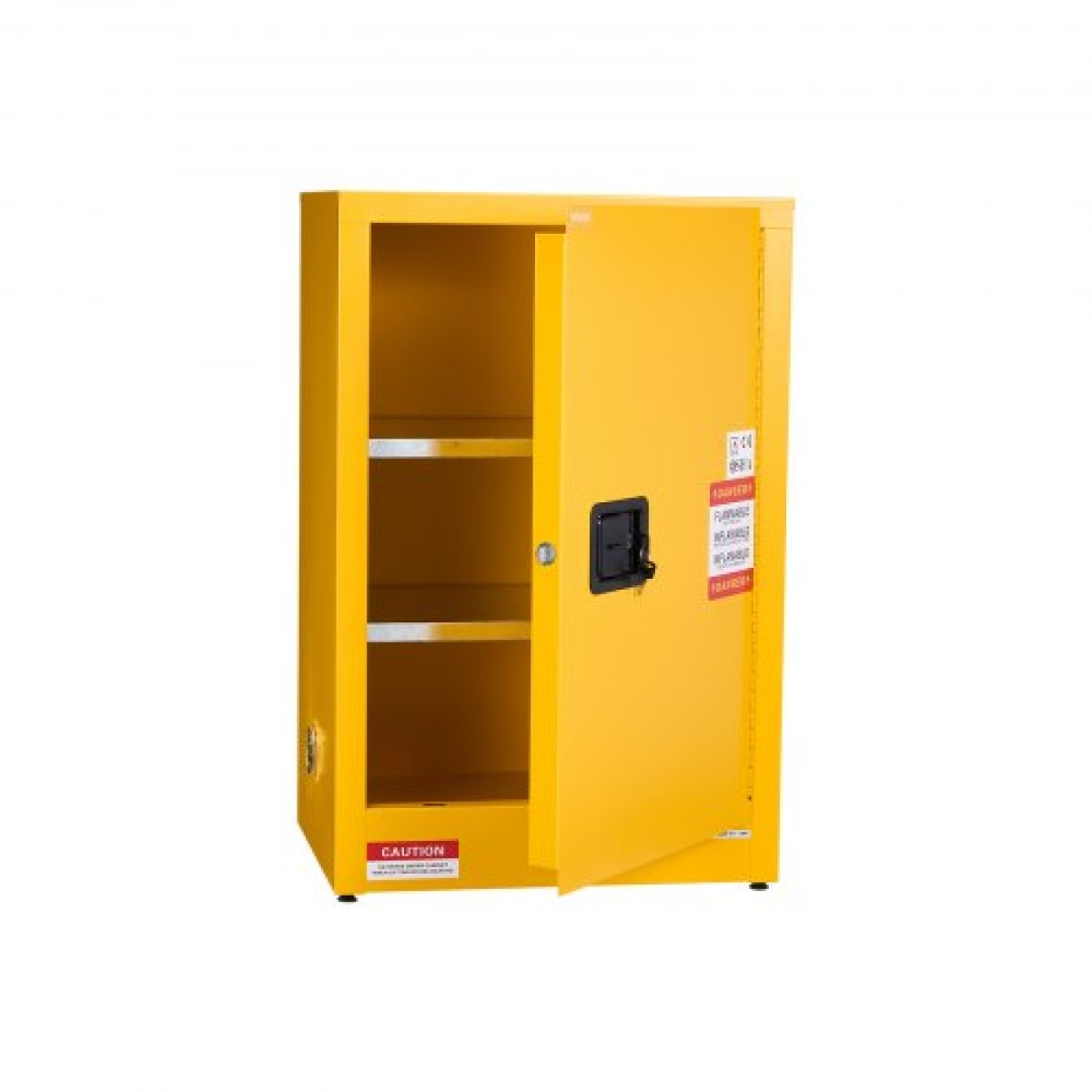 Εύφλεκτο ντουλάπι VEVOR, 59 x 46 x 90 cm, 13 γαλόνι εύφλεκτο ντουλάπι αποθήκευσης με ρυθμιζόμενο ράφι, ντουλάπια ψυχρής έλασης και γαλβανισμένο χάλυβα, για εμπορική βιομηχανική και οικιακή χρήση, κίτρινο