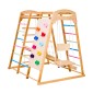 VEVOR Εσωτερική Παιδική Χαρά Jungle Gym, 7 σε 1 Ξύλινη εσωτερική παιδική χαρά για παιδιά, 113 KG παιχνίδια αναρρίχησης Montessori με κούνια, Monkey Bar, τσουλήθρα, Ξύλινη σκάλα, σκάλα με σχοινί, δίχτυ αναρρίχησης και βράχο
