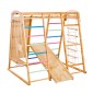 VEVOR Εσωτερική Παιδική Χαρά Jungle Gym, 7 σε 1 Ξύλινη εσωτερική παιδική χαρά για παιδιά, 113 KG παιχνίδια αναρρίχησης Montessori με κούνια, Monkey Bar, τσουλήθρα, Ξύλινη σκάλα, σκάλα με σχοινί, δίχτυ αναρρίχησης και βράχο