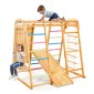 VEVOR Εσωτερική Παιδική Χαρά Jungle Gym, 7 σε 1 Ξύλινη εσωτερική παιδική χαρά για παιδιά, 113 KG παιχνίδια αναρρίχησης Montessori με κούνια, Monkey Bar, τσουλήθρα, Ξύλινη σκάλα, σκάλα με σχοινί, δίχτυ αναρρίχησης και βράχο