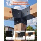 Σετ πέργκολας VEVOR, 4x4 ιντσών 3-Way κεκλιμένο στήριγμα για ξύλινα δοκάρια 92 x 92 mm σε πραγματικό μέγεθος, στήριγμα πέργκολας από ανθρακούχο χάλυβα με βίδες και βάσεις, για πέργκολες εξωτερικού χώρου, κιόσκια, υπόστεγα, 8 τμχ.