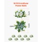 VEVOR Flower Balls Arrangement Bouquet 10 ΤΕΜ, 240 mm Diameter Artificial Flower Balls Wedding Rose Centralpieces, Faux Flowers Arrangement for Wedding Centerpiece Διακοσμήσεις τραπεζιού σπιτιού, λευκό