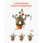 VEVOR Standing Artificial Flowers Arrangements 4 ΤΕΜ., 450 mm Tall Faux Flower Decorations for Wedding Asle Runner Chair, Orange Floral Centerpieces for Ceremical Deception Party Decoration Outdoor