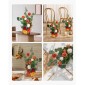 VEVOR Standing Artificial Flowers Arrangements 4 ΤΕΜ., 450 mm Tall Faux Flower Decorations for Wedding Asle Runner Chair, Orange Floral Centerpieces for Ceremical Deception Party Decoration Outdoor