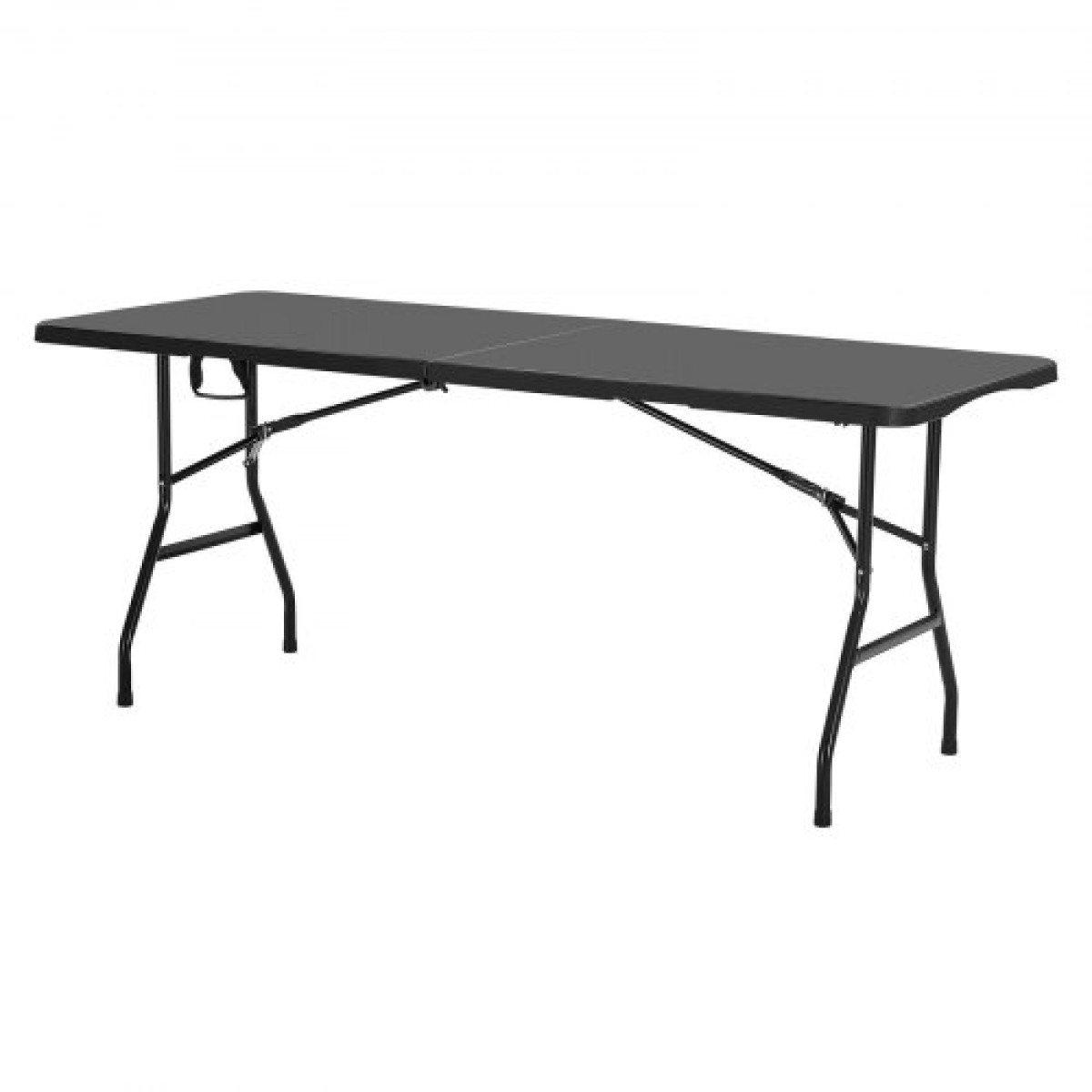 Πτυσσόμενο Τραπέζι VEVOR, Φορητό 6 Ft Heavy Duty Πτυσσόμενο Τραπέζι Βοηθητικό, Εξωτερικό Πλαστικό Ορθογώνιο Τραπέζι με ενσωματωμένη λαβή, για πάρτι, δείπνο, γάμους, εκδηλώσεις, πικνίκ, κάμπινγκ, μαύρο