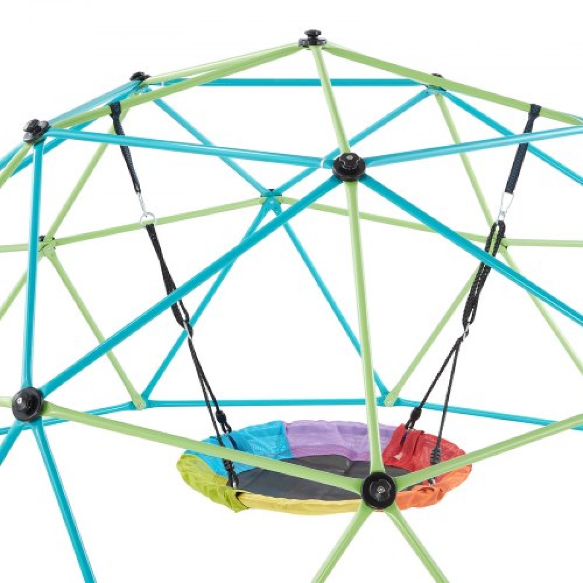 VEVOR Climbing Dome, 305cm Geometric Dome Climber with Saucer Swing, 453kg Loading Kid's Jungle Gym Παιδική χαρά, Εύκολη συναρμολόγηση Εξοπλισμός αναρρίχησης στην υπαίθρια αυλή για αγόρια κορίτσια 3 έως 10 ετών