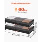 VEVOR Under Bed Storage με ρόδες, 915 x 460 x 185 mm, δοχεία κάτω από το κρεβάτι με διαφανές καπάκι, οργάνωση παπουτσιών κάτω από το κρεβάτι, κύλινδροι αποθήκευσης κάτω από το κρεβάτι για ρούχα, παπούτσια, κουβέρτες, υπνοδωμάτιο, 2 πακέτα