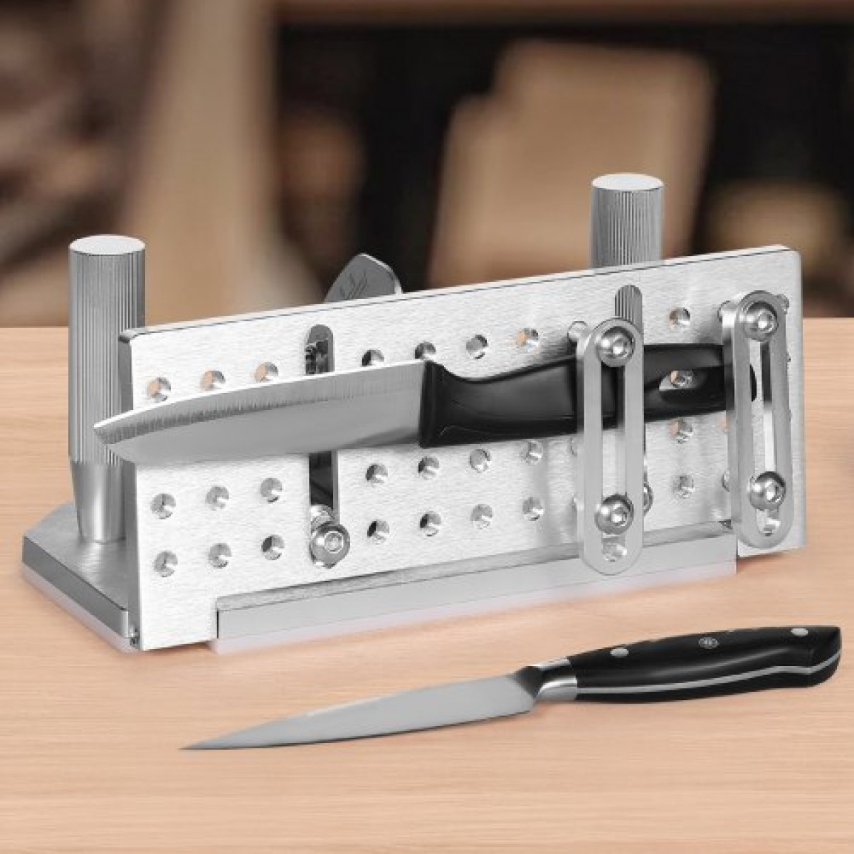 VEVOR Belt Grinder Knife Jig, 85° - 115° Adjustable Belt Sander Knife Sharpening Jig with Dual Handles, Long Sharpener Locator 195mm Συμβατό με μηχανές ακονίσματος πάγκων, μηχανήματα ακονίσματος