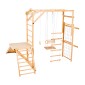 Εσωτερική παιδική χαρά VEVOR Jungle Gym, 8 σε 1 Ξύλινη εσωτερική παιδική χαρά για παιδιά, 100 KG παιχνίδια αναρρίχησης Montessori με τσουλήθρα, κούνια, μαϊμού μπαρ, δαχτυλίδια γυμναστικής, Ξύλινη σκάλα / σχοινί, δίχτυ και μπάρα αναρρίχησης