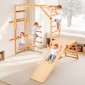 Εσωτερική παιδική χαρά VEVOR Jungle Gym, 8 σε 1 Ξύλινη εσωτερική παιδική χαρά για παιδιά, 100 KG παιχνίδια αναρρίχησης Montessori με τσουλήθρα, κούνια, μαϊμού μπαρ, δαχτυλίδια γυμναστικής, Ξύλινη σκάλα / σχοινί, δίχτυ και μπάρα αναρρίχησης