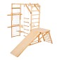 Εσωτερική παιδική χαρά VEVOR Jungle Gym, 8 σε 1 Ξύλινη εσωτερική παιδική χαρά για παιδιά, 100 KG παιχνίδια αναρρίχησης Montessori με τσουλήθρα, κούνια, μαϊμού μπαρ, δαχτυλίδια γυμναστικής, Ξύλινη σκάλα / σχοινί, δίχτυ και μπάρα αναρρίχησης