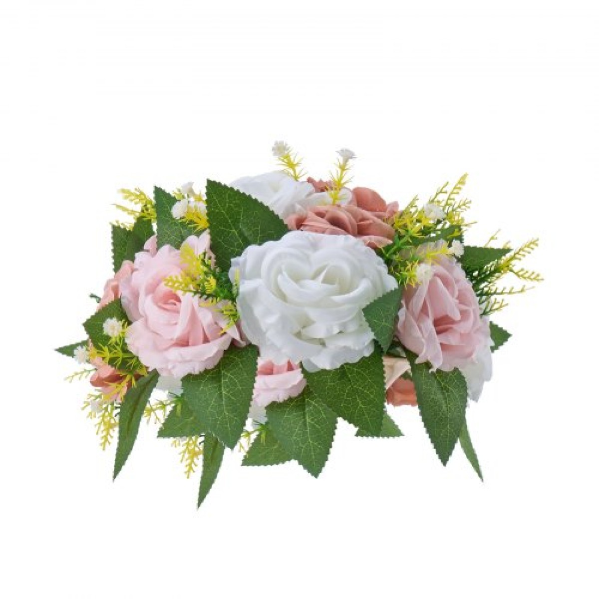VEVOR Flower Ball Arrangement Bouquet 10PCS, 240 mm Diameter Artificial Flower Balls Banks Wedding Centrepieces, Faux Rose Arrangement for Wedding Κεντρική διακόσμηση σπιτιού, Ροζ και λευκά τριαντάφυλλα