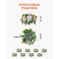 VEVOR Flower Ball Arrangement Bouquet 10PCS, 240 mm Diameter Artificial Flower Balls Banks Wedding Centrepieces, Faux Rose Arrangement for Wedding Κεντρική διακόσμηση σπιτιού, Ροζ και λευκά τριαντάφυλλα