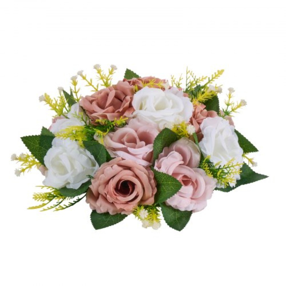 VEVOR Flower Ball Arrangement Bouquet 10PCS, 240 mm Diameter Artificial Flower Balls Banks Wedding Centrepieces, Faux Rose Arrangement for Wedding Κεντρική διακόσμηση σπιτιού, Ροζ και λευκά τριαντάφυλλα
