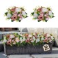 VEVOR Flower Ball Arrangement Bouquet 10PCS, 240 mm Diameter Artificial Flower Balls Banks Wedding Centrepieces, Faux Rose Arrangement for Wedding Κεντρική διακόσμηση σπιτιού, Ροζ και λευκά τριαντάφυλλα