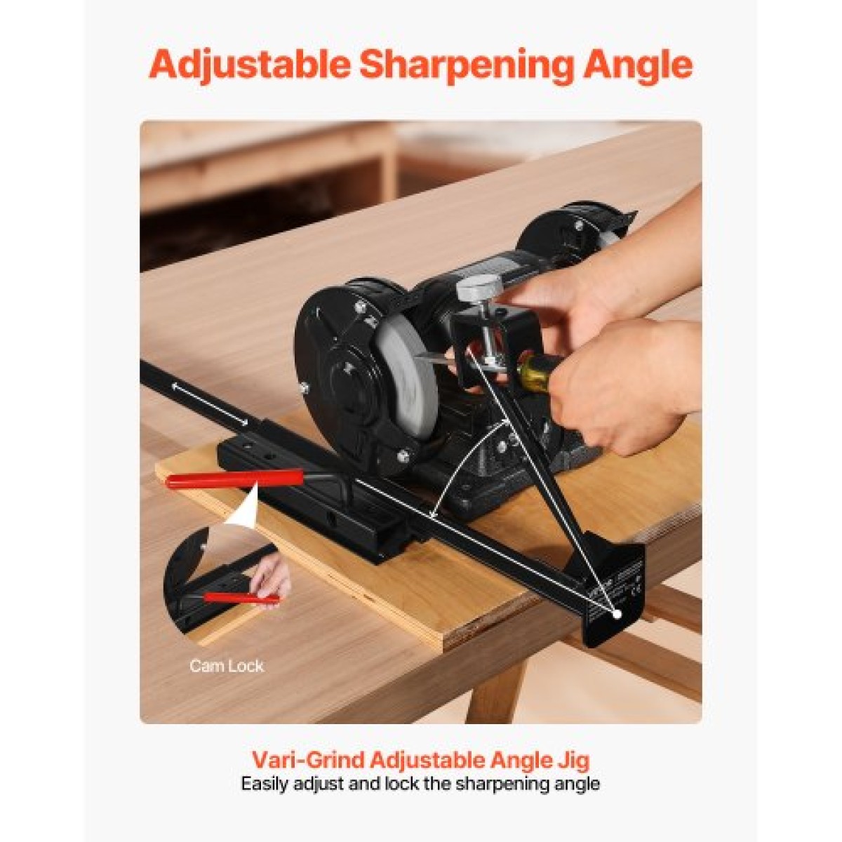 VEVOR Multi-Grind Sharpening System, Vari-Grind Pro Sharpening Jig Kit για 6" & 8" Grinders Πάγκου – με πλατφόρμα, Long Support Bouge & Fingernail Gouge Jig, για σμίλες, ξυλοτόπιση, σίδερα αεροπλάνου