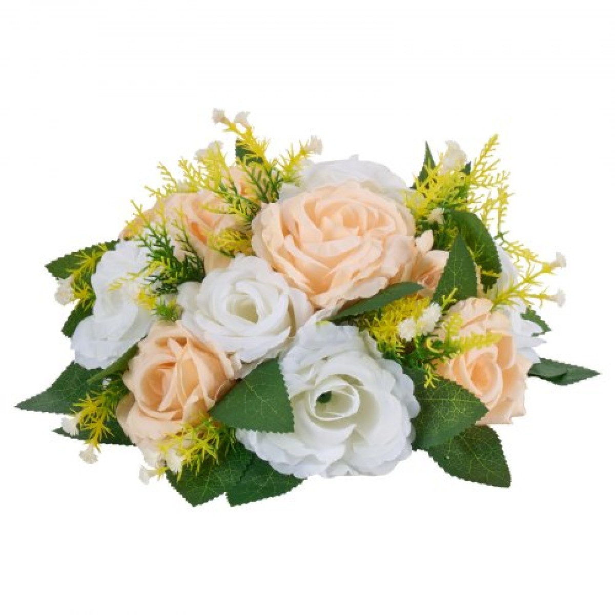 Μπουκέτο VEVOR Flower Ball Arrangement 10 ΤΕΜ, 240 mm Διάμετρος Artificial Flower Balls Banks Wedding Centrepieces, Rose Arrangement for Wedding Centrepiece Διακόσμηση σπιτιού, Σαμπάνια & Λευκά τριαντάφυλλα