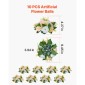 Μπουκέτο VEVOR Flower Ball Arrangement 10 ΤΕΜ, 240 mm Διάμετρος Artificial Flower Balls Banks Wedding Centrepieces, Rose Arrangement for Wedding Centrepiece Διακόσμηση σπιτιού, Σαμπάνια & Λευκά τριαντάφυλλα