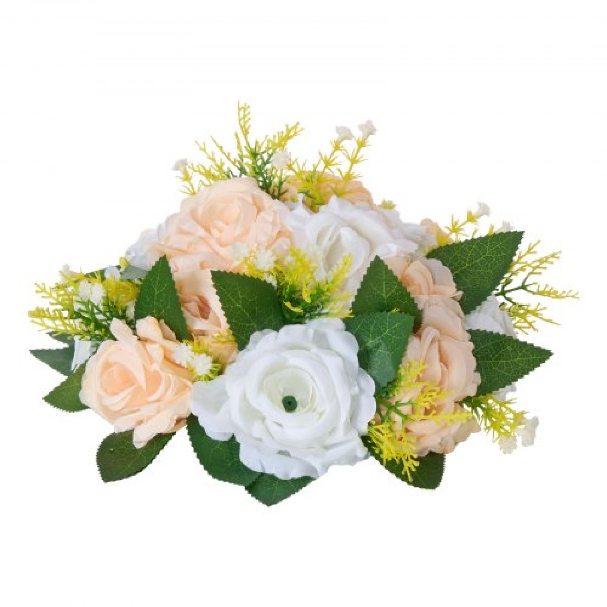 Μπουκέτο VEVOR Flower Ball Arrangement 10 ΤΕΜ, 240 mm Διάμετρος Artificial Flower Balls Banks Wedding Centrepieces, Rose Arrangement for Wedding Centrepiece Διακόσμηση σπιτιού, Σαμπάνια & Λευκά τριαντάφυλλα