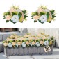 Μπουκέτο VEVOR Flower Ball Arrangement 10 ΤΕΜ, 240 mm Διάμετρος Artificial Flower Balls Banks Wedding Centrepieces, Rose Arrangement for Wedding Centrepiece Διακόσμηση σπιτιού, Σαμπάνια & Λευκά τριαντάφυλλα