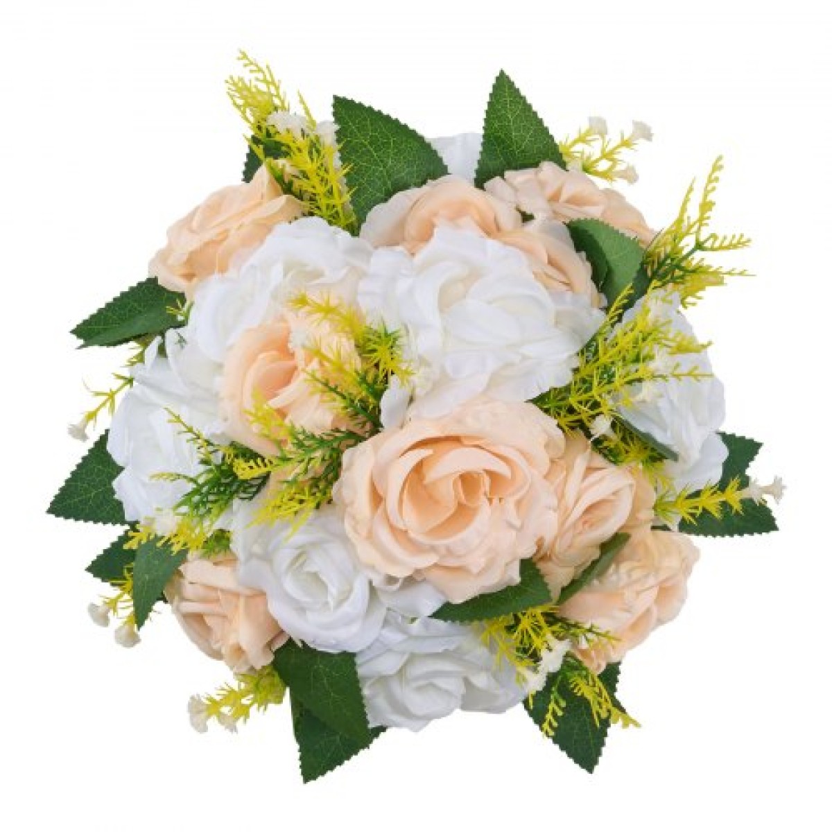 Μπουκέτο VEVOR Flower Ball Arrangement 10 ΤΕΜ, 240 mm Διάμετρος Artificial Flower Balls Banks Wedding Centrepieces, Rose Arrangement for Wedding Centrepiece Διακόσμηση σπιτιού, Σαμπάνια & Λευκά τριαντάφυλλα
