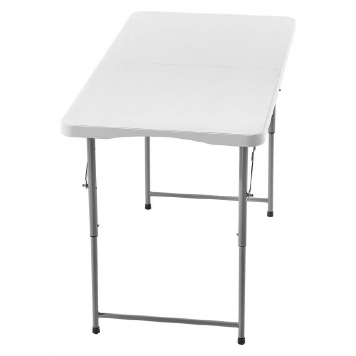 Πτυσσόμενο τραπέζι VEVOR, Φορητό 4 Ft Heavy Duty Πτυσσόμενο Βοηθητικό Τραπέζι, Εσωτερικό εξωτερικό πλαστικό ορθογώνιο τραπέζι με ρυθμιζόμενο ύψος και ενσωματωμένη λαβή, για πάρτι, τραπεζαρία, πικνίκ, κάμπινγκ, λευκό