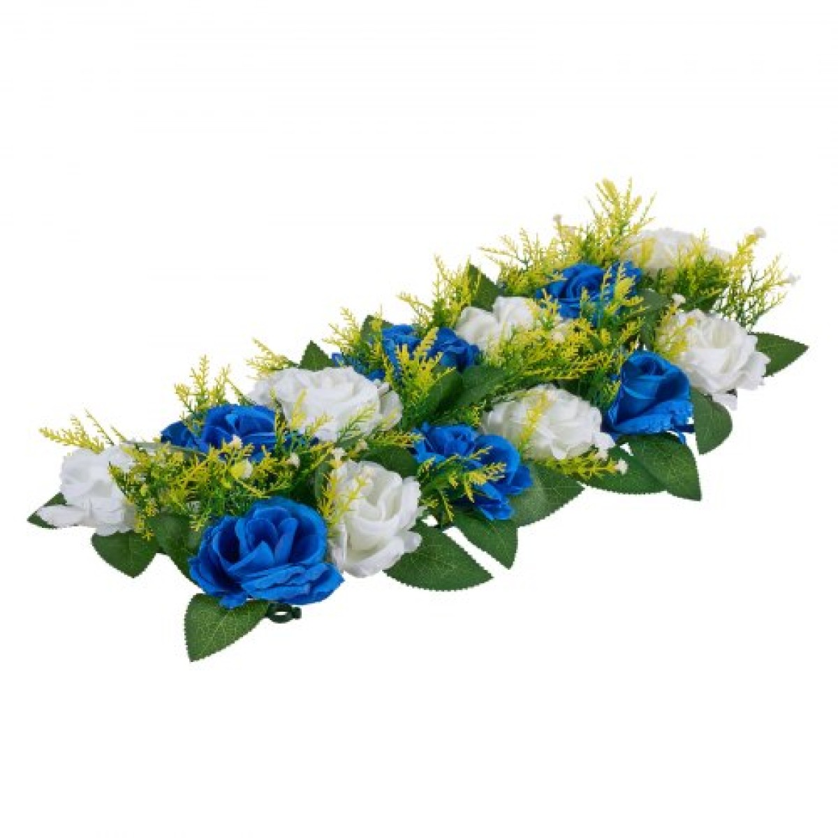 Ανθοδέσμη VEVOR Flower Ball Arrangement 10 ΤΕΜ, 500 x 220 mm Τεχνητά λουλούδια Μπάλες Τραπεζιού Γάμου Κεντρικά, Συνθέσεις Faux Rose for Wedding Κεντρική διακόσμηση σπιτιού, Μπλε και λευκά τριαντάφυλλα