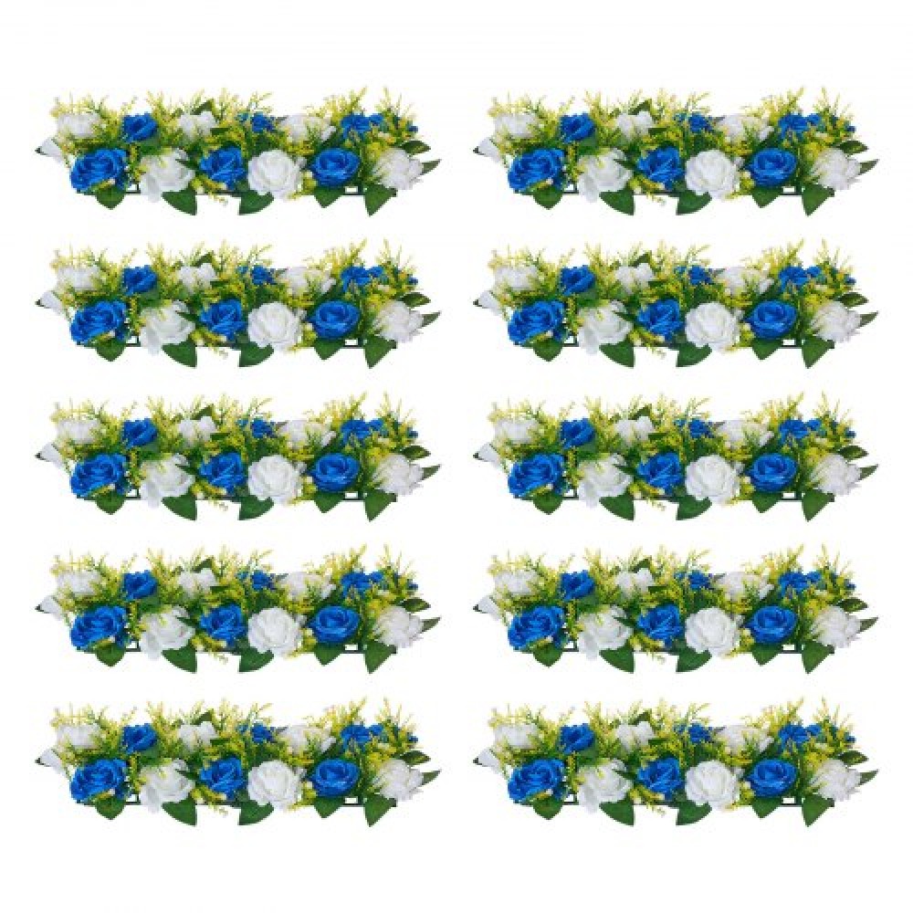 Ανθοδέσμη VEVOR Flower Ball Arrangement 10 ΤΕΜ, 500 x 220 mm Τεχνητά λουλούδια Μπάλες Τραπεζιού Γάμου Κεντρικά, Συνθέσεις Faux Rose for Wedding Κεντρική διακόσμηση σπιτιού, Μπλε και λευκά τριαντάφυλλα
