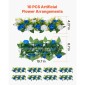 Ανθοδέσμη VEVOR Flower Ball Arrangement 10 ΤΕΜ, 500 x 220 mm Τεχνητά λουλούδια Μπάλες Τραπεζιού Γάμου Κεντρικά, Συνθέσεις Faux Rose for Wedding Κεντρική διακόσμηση σπιτιού, Μπλε και λευκά τριαντάφυλλα