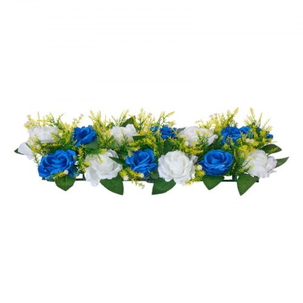 Ανθοδέσμη VEVOR Flower Ball Arrangement 10 ΤΕΜ, 500 x 220 mm Τεχνητά λουλούδια Μπάλες Τραπεζιού Γάμου Κεντρικά, Συνθέσεις Faux Rose for Wedding Κεντρική διακόσμηση σπιτιού, Μπλε και λευκά τριαντάφυλλα