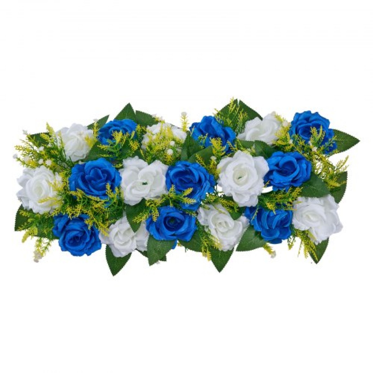 Ανθοδέσμη VEVOR Flower Ball Arrangement 10 ΤΕΜ, 500 x 220 mm Τεχνητά λουλούδια Μπάλες Τραπεζιού Γάμου Κεντρικά, Συνθέσεις Faux Rose for Wedding Κεντρική διακόσμηση σπιτιού, Μπλε και λευκά τριαντάφυλλα