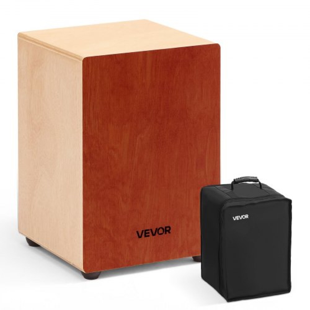 VEVOR Cajon Box Drum Birch Wood Percussion Instrument Guitar Strings Travel Bag