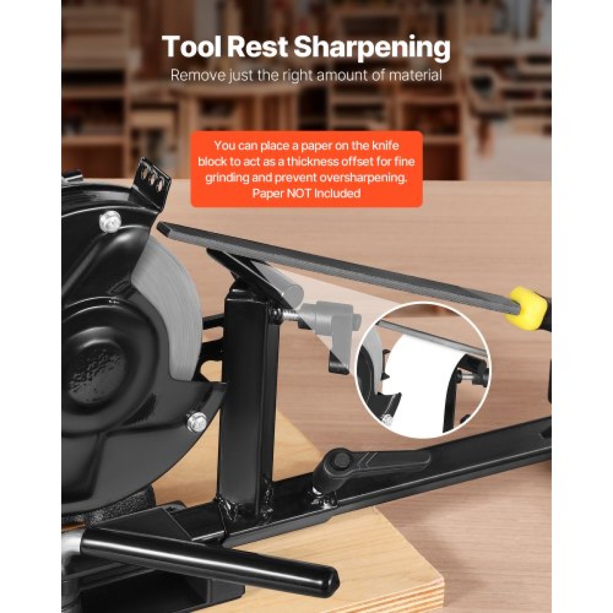 VEVOR Pro Grind Sharpening System, Multi-Grind Sharpening Jig για 152mm & 203mm Bench Grinder - με πλατφόρμα Jig, Tool Rest Bar, Setup Block, Mitre Slide, Micro Bevel Block, για εργαλεία ξυλουργικής