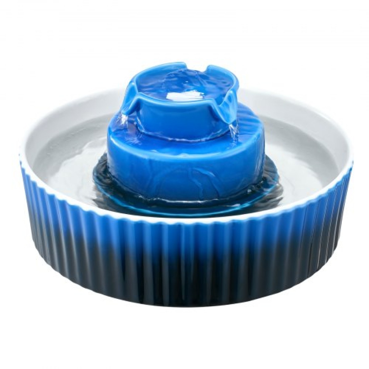 Συντριβάνι VEVOR Ceramic Cat, σιντριβάνι 2,1 L Cupcake για κατοικίδια, πορσελάνινος διανομέας νερού γάτας με εξαιρετικά αθόρυβη αντλία, περιοχή κατανάλωσης 360° και σύστημα φιλτραρίσματος πολλαπλών στρωμάτων, για κατανάλωση γάτων και σκύλων (Μπλε)