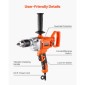 VEVOR Drill Mixer, 15,89mm Corded Electric Drill Mixer Set, 0-850RPM 3.2A Mixing Drills, Mixing Drills Machine with D-Handle for Drilling & Blending, Handheld Chiment Mixer for Fodder, Paint, Cement
