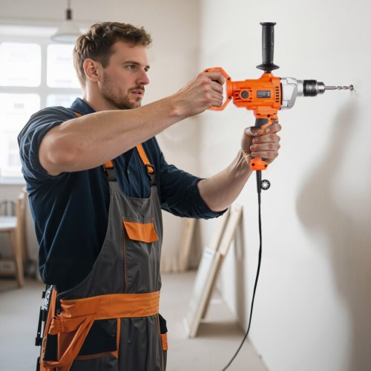 VEVOR Drill Mixer, 15,89mm Corded Electric Drill Mixer Set, 0-850RPM 3.2A Mixing Drills, Mixing Drills Machine with D-Handle for Drilling & Blending, Handheld Chiment Mixer for Fodder, Paint, Cement