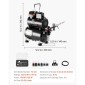 Σετ VEVOR Airbrush Kit, 1/6 HP, Air Brush Kit με αεροσυμπιεστή και ντεπόζιτο, 1 Dual-Action Professional Airbrush with 3 Tips, Acrylic paint, Low Noise, for Cake Decorating, Model Painting, Nail Art