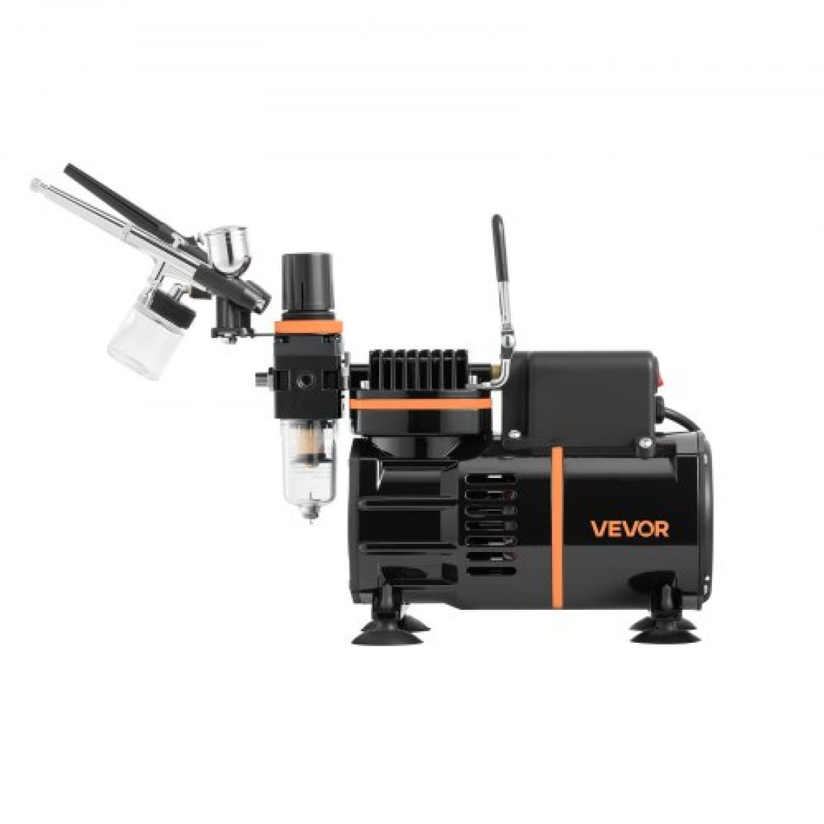 Σετ VEVOR Airbrush Kit, 1/6 HP, Air Brush Kit με αεροσυμπιεστή, 3 Dual-Action Professional Airbrushes with 3 Tips, Hose, Acrylic Paint, 2 Fans, Low Noise, for Cake Decorating, Model Painting, Nail Art