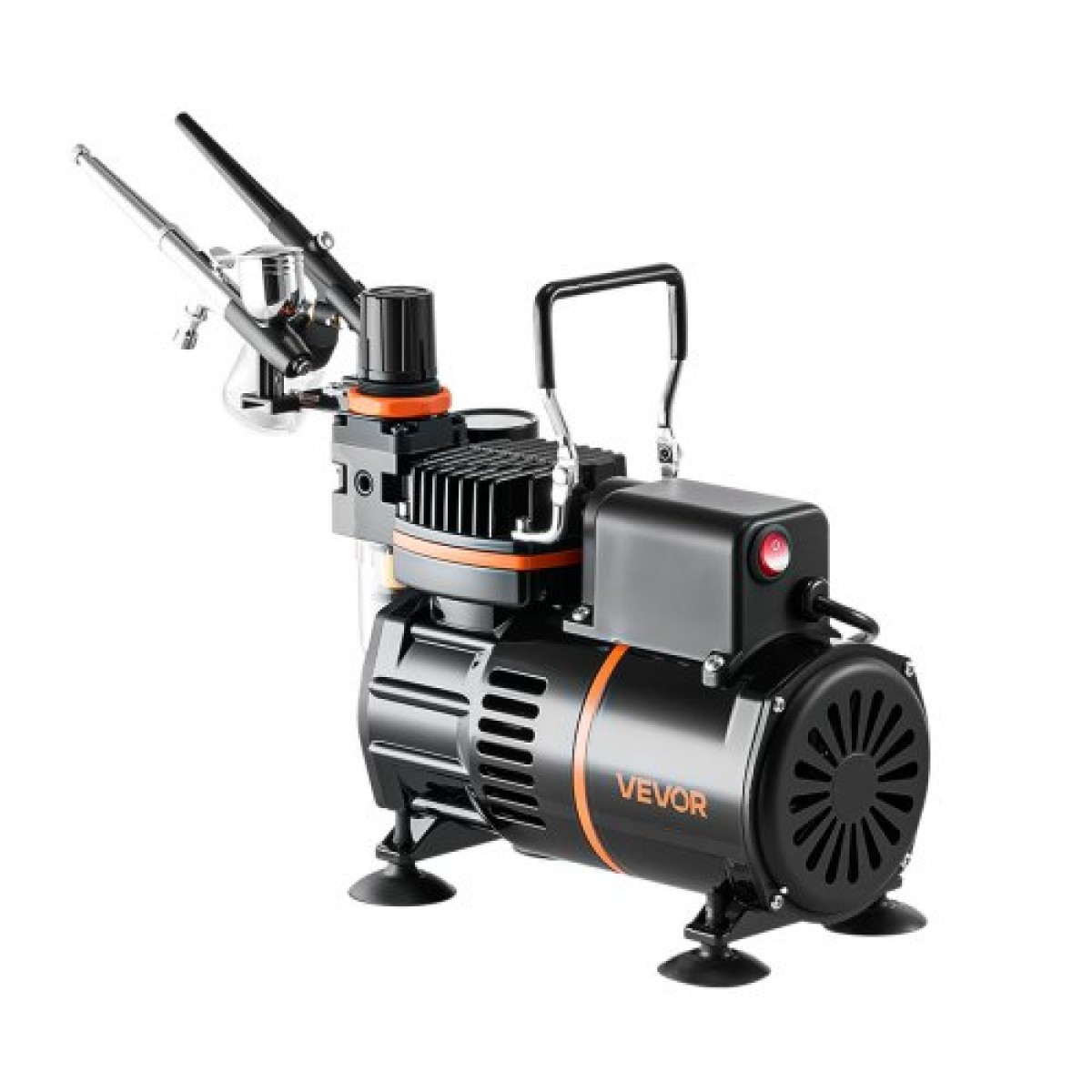 Σετ VEVOR Airbrush Kit, 1/6 HP, Air Brush Kit με αεροσυμπιεστή, 3 Dual-Action Professional Airbrushes with 3 Tips, Hose, Acrylic Paint, 2 Fans, Low Noise, for Cake Decorating, Model Painting, Nail Art
