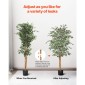 VEVOR Τεχνητό δέντρο Ficus 150 cm με Μαύρη γλάστρα, Ψηλό φυτό Faux Ficus με κορμό από φυσικό ξύλο και ρεαλιστικά πράσινα φύλλα, ψεύτικο μεταξωτό δέντρο εσωτερικού χώρου για διακόσμηση σπιτιού, γραφείου, σαλονιού ή γωνίας