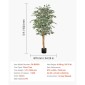 VEVOR Τεχνητό δέντρο Ficus 150 cm με Μαύρη γλάστρα, Ψηλό φυτό Faux Ficus με κορμό από φυσικό ξύλο και ρεαλιστικά πράσινα φύλλα, ψεύτικο μεταξωτό δέντρο εσωτερικού χώρου για διακόσμηση σπιτιού, γραφείου, σαλονιού ή γωνίας