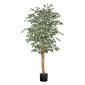 VEVOR Τεχνητό δέντρο Ficus 150 cm με Μαύρη γλάστρα, Ψηλό φυτό Faux Ficus με κορμό από φυσικό ξύλο και ρεαλιστικά πράσινα φύλλα, ψεύτικο μεταξωτό δέντρο εσωτερικού χώρου για διακόσμηση σπιτιού, γραφείου, σαλονιού ή γωνίας
