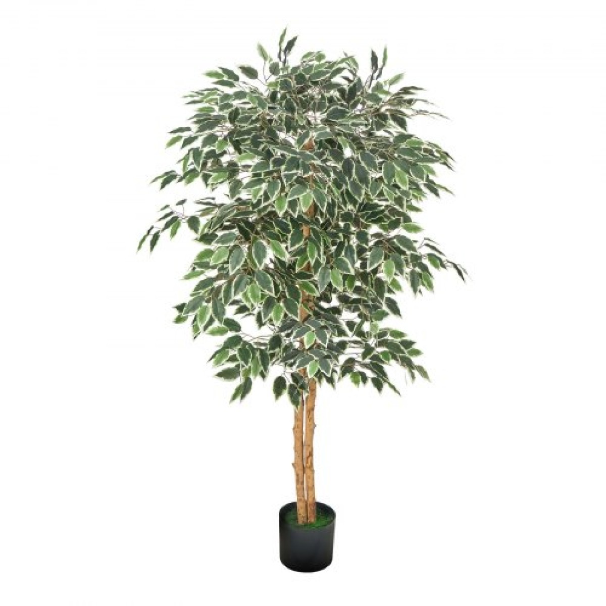 VEVOR Τεχνητό δέντρο Ficus 150 cm με Μαύρη γλάστρα, Ψηλό φυτό Faux Ficus με κορμό από φυσικό ξύλο και ρεαλιστικά πράσινα φύλλα, ψεύτικο μεταξωτό δέντρο εσωτερικού χώρου για διακόσμηση σπιτιού, γραφείου, σαλονιού ή γωνίας